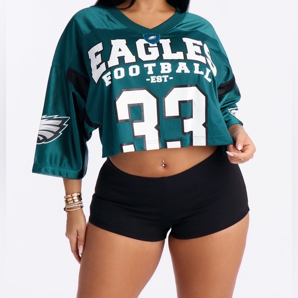 Fashion Nova Tops - NFL Philadelphia Eagles Game Shirt - Green